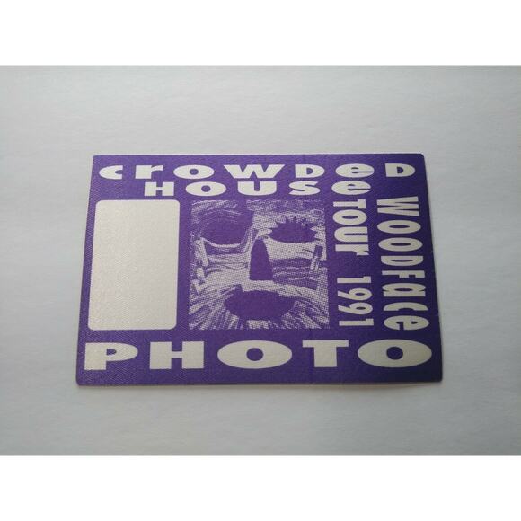 Crowded House Woodface Backstage Pass Original 1991 Split Enz New Wave Purple - Picture 3 of 4